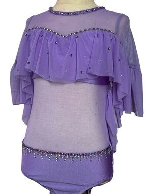 Custom Lilac Lyrical Ruffle Sleeve Dance Costume